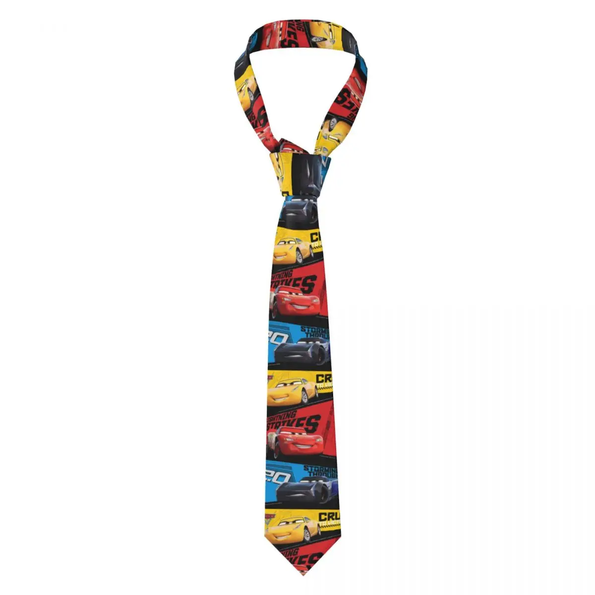 Custom Lightning McQueen Racing Car Neck Ties Men Printed Necktie For Business Mens Silk Tie