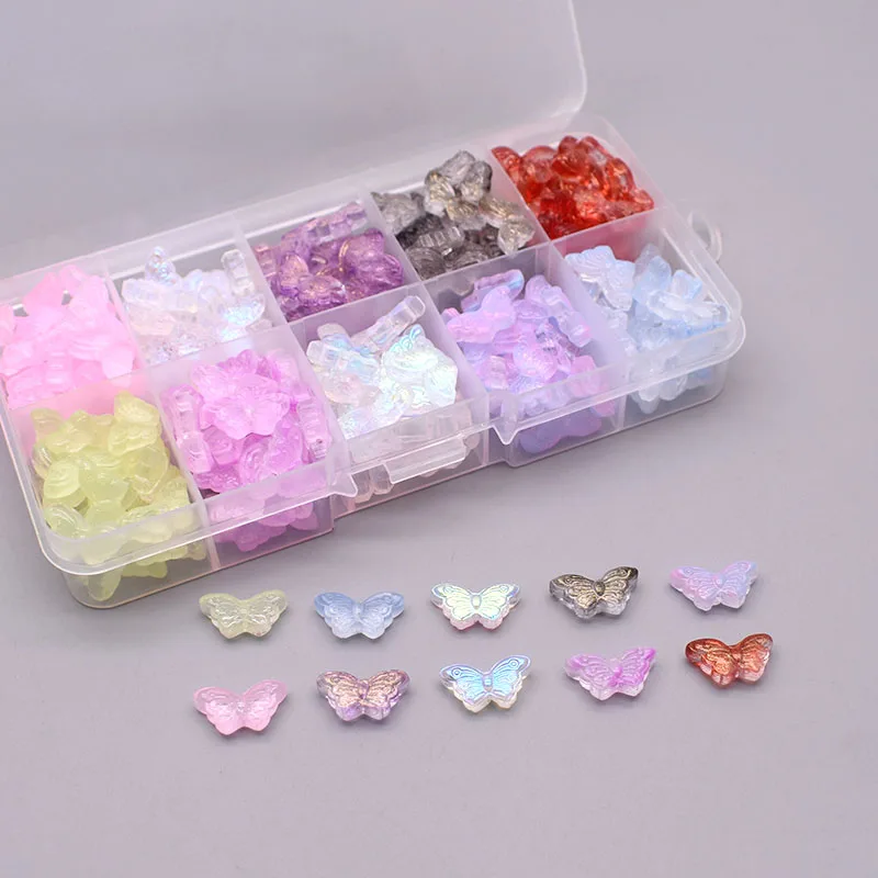 New 8x15mm DIY Jewelry Findings Butterfly Glass Beads for Jewelry Making Design Bracelet Necklace Jewelry Butterfly Loose Beads