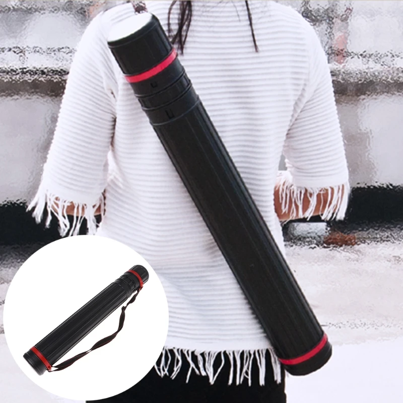 Telescoping Poster Tube Extendable Poster Tube with Strap, Telescoping Art Transport Tube for Document Poster Drawing