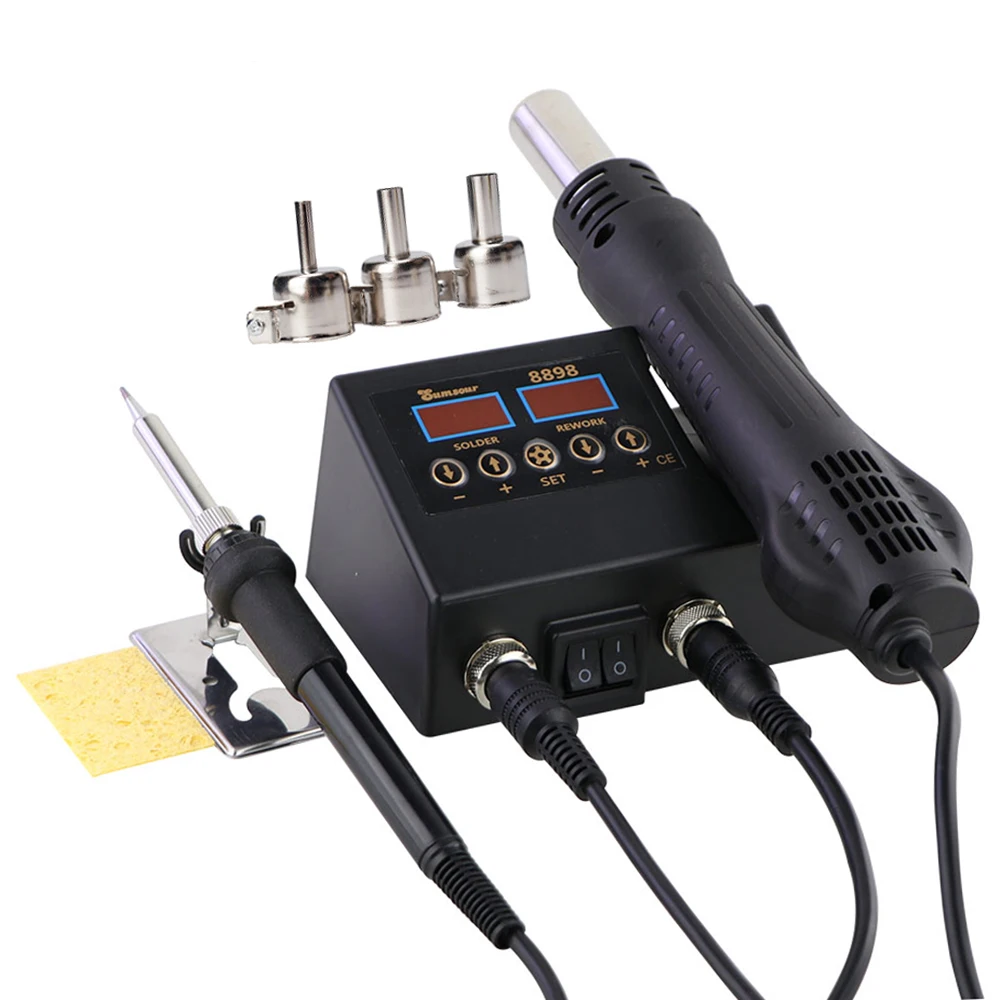 Soldering Station 2 in 1 Digital Display Hot Air Gun Welding Rework for Cell-Phone BGA SMD PCB IC Repair Solder Iron Tools