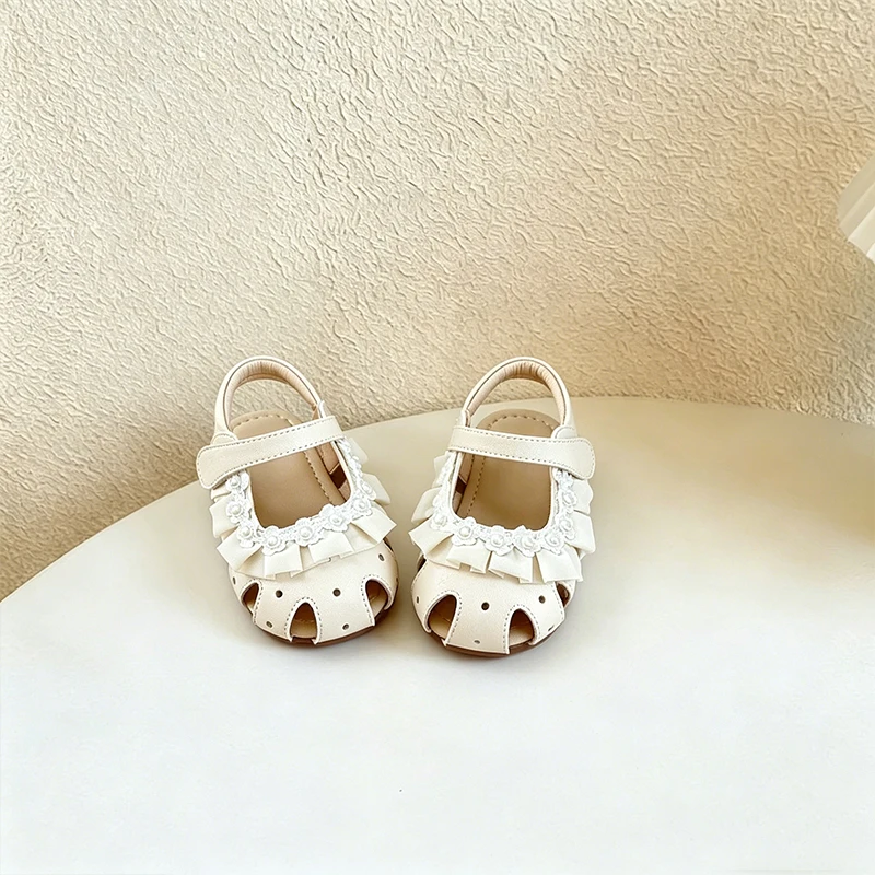 Baby Mädchen Prinzessinnen-Sandalen Süße Blumen Kleinkind Laufschuhe Weiche Sohle 2026 Sommer Neue Kinder Strandschuhe Ausgehöhlte Rutschfeste Schuhe – Detail 5