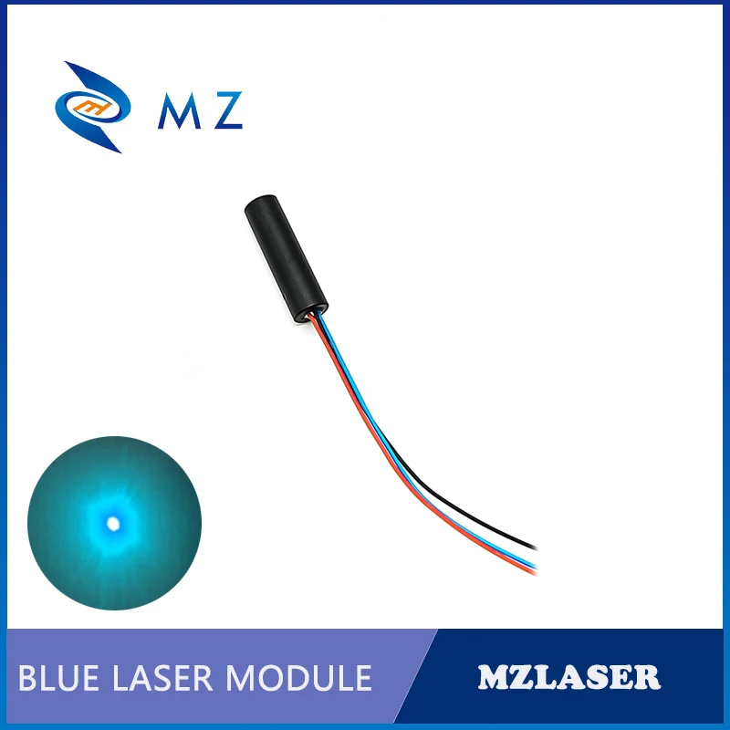 Modelo de diodo láser de 488nm, enfoque ajustable compacto, Mini D10 mm, 488nm, 10mW, 20mw, 50mw, TTL, máquina de grado Industrial, Láser de punto cian