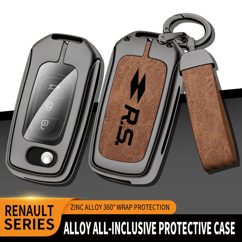 Zinc Alloy Car Key Cover Shell For Renault RS Kadjar Captur Megane Sandero Stepway Logan Clio 5 Arkana For Renault RS Key Case