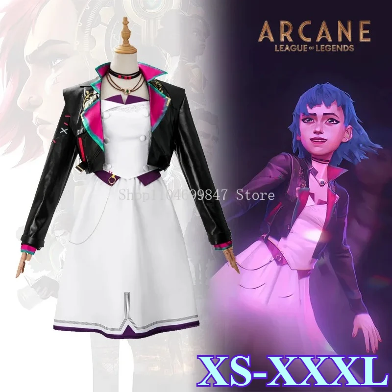 

Arcane LOL Powder Wig Jinx Косплей Костюм Женщины Девушки Маскировка Одежда Наряды Хэллоуин Карнавал Ролевая Игра Платье Костюм XS-XXXL