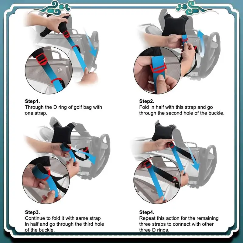 

Reliable 2X Portable Golf Shoulder Strap Golf Bag Strap Replacement Comfort Shoulder Adjustable Strap Golf Bag Accessories
