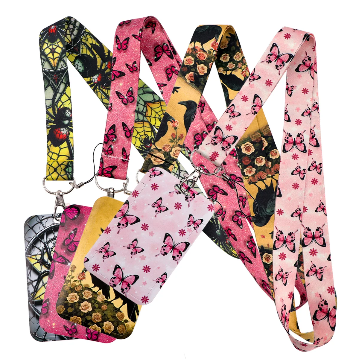 

Insects Lanyards for Keys Spider Neck Strap ID Card Gym Cell Phone Straps Butterfly Badge Holder Hang Rope Keychain Accessories