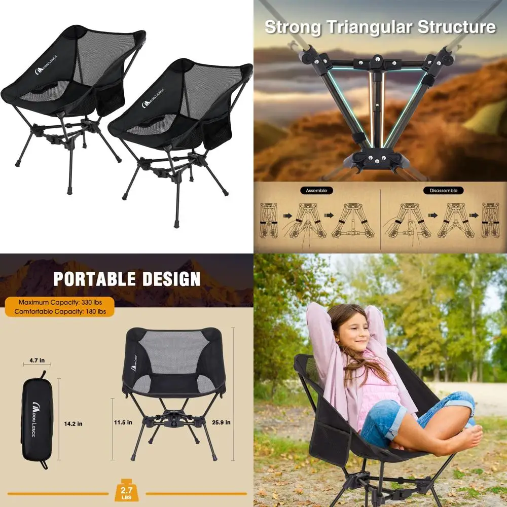 

Ultralight Folding Chair - 4th Gen Compact Backpacking Seat for Hiking, Camping, Beach & Mountaineering
