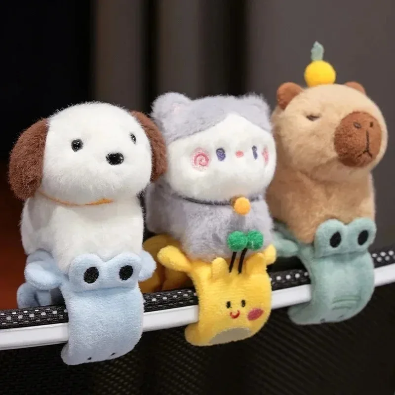 Capybara Plush Toy Pendant Capibara Plushie Keychain Kawaii Bag Key Ring Cute Dog Cat Dolls Car Decoration Christmas Gift