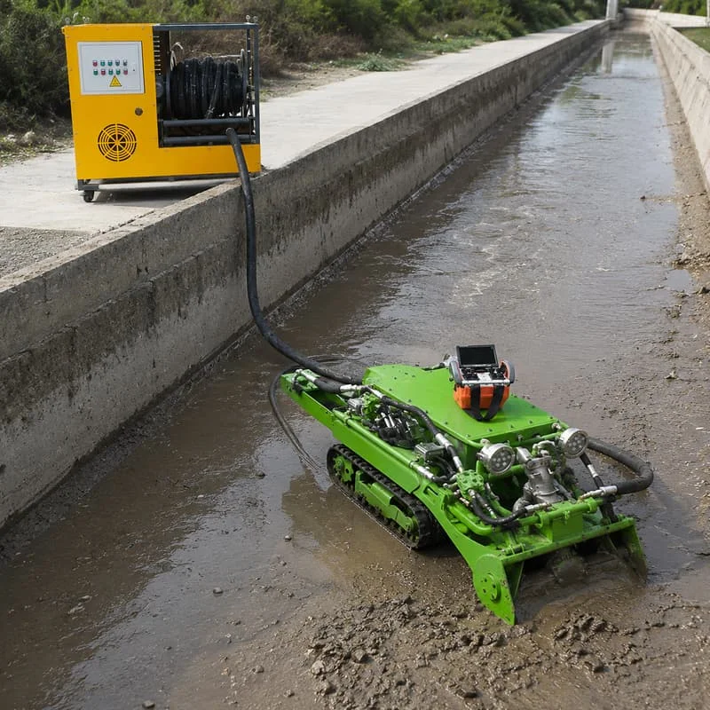 Robotic Sludge Cleaning Machine Dredging Robot Remote Operated Crawler Equipment Customized for Drainage Maintenance