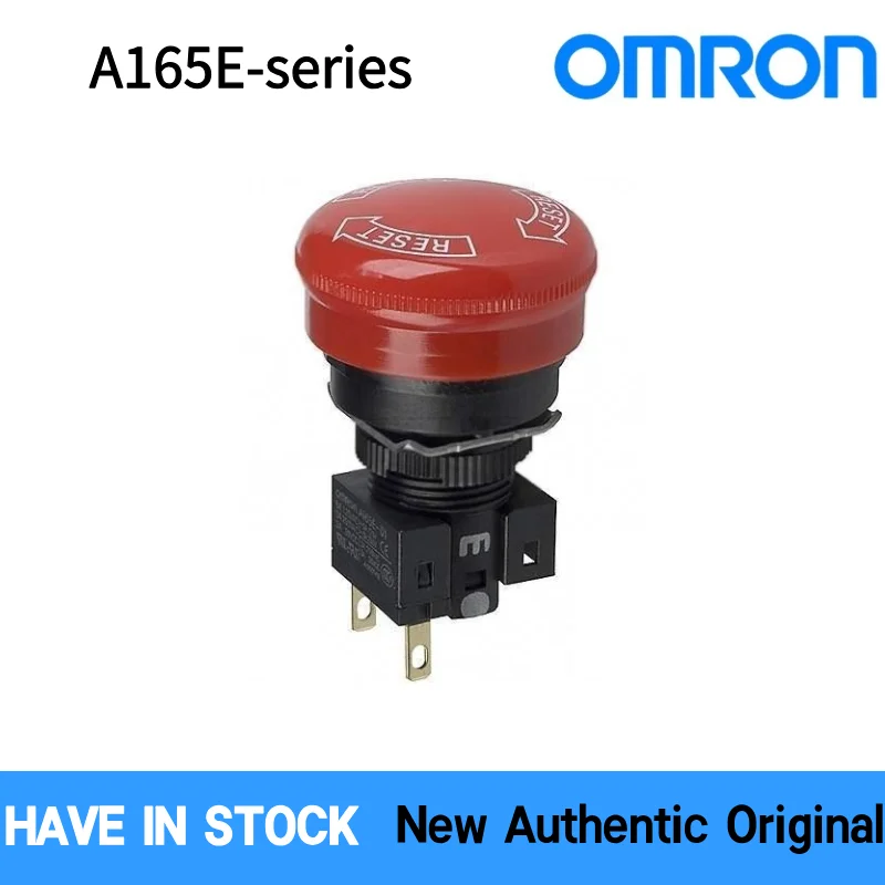 Auténtico botón de parada de emergencia OMRON A165E S 01 S 02 30VDC 3A 5A para seguridad de maquinaria industrial
