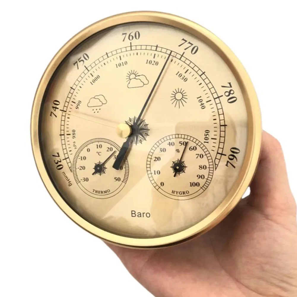 

3 In 1 Temperature Humidity Pressure Barometer For Indoor And Outdoor 130mm -30~50℃ 0~100%RH 70~1050hPa Measuring Tool