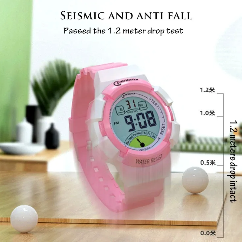 UTHAI GB02 New cute children's watch, student electronic watch,swimming waterproof night light multifunctional alarm clock watch
