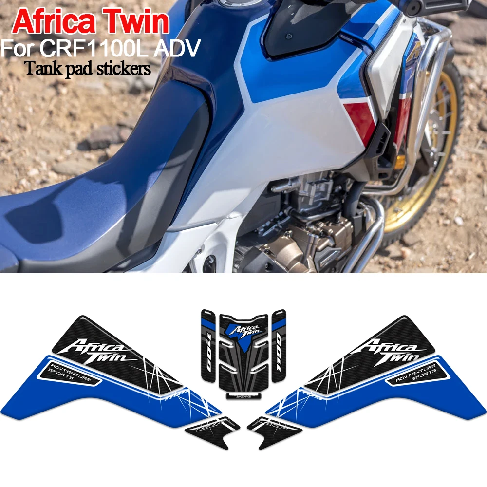 

For Honda CRF 1100L Africa Twin CRF 1100L Adventure Decals Motorcycle Fuel Tank Pad 3D Epoxy Resin Sticker Protection Kit