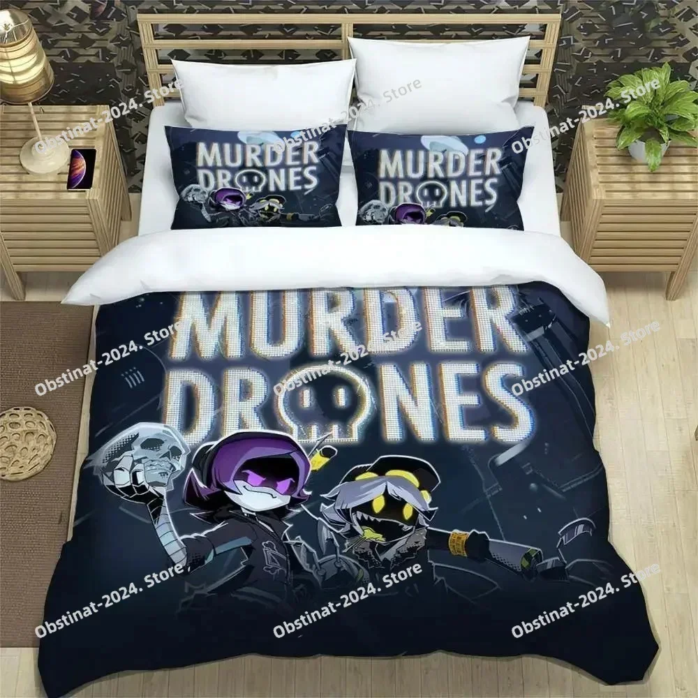 Murder Drones Cartoon Bedding Set Printed single Comforter Quilt Bed Cover Duvet Cover Pillow Case 3 Pieces Sets Kids Adult Size