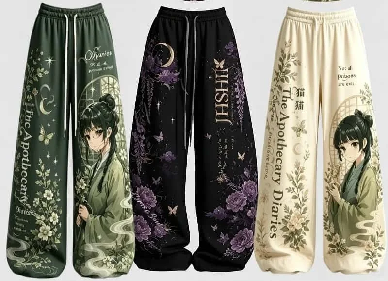 Anime Pharmacist Diary 3D Printed Loose Sports Pants Casual Street Children's Family Family Clothing Large Breathable Pants