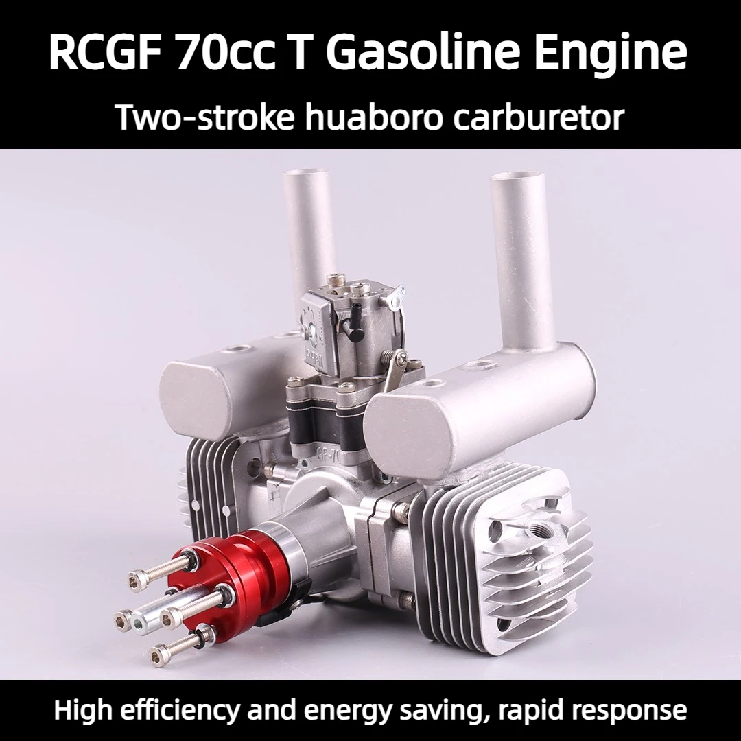 RCGF 70cc Twin Cylinder Petrol Gas version Engine Dual Cylinder with Muffler/Igniton/Spark Plug for RC Model Airplane