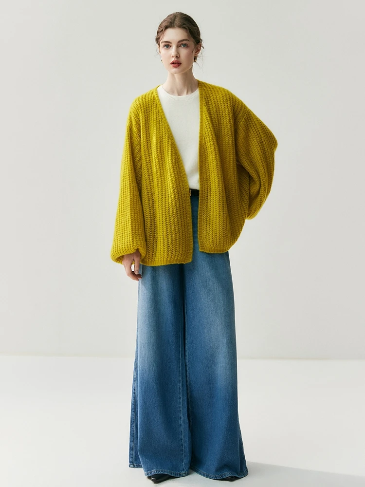 MEETCC المرأة 100% سترة الكشمير فضفاضة الخريف الشتاء تريكو سترة الموضة غير رسمية تنوعا لينة الدافئة مريحة #6