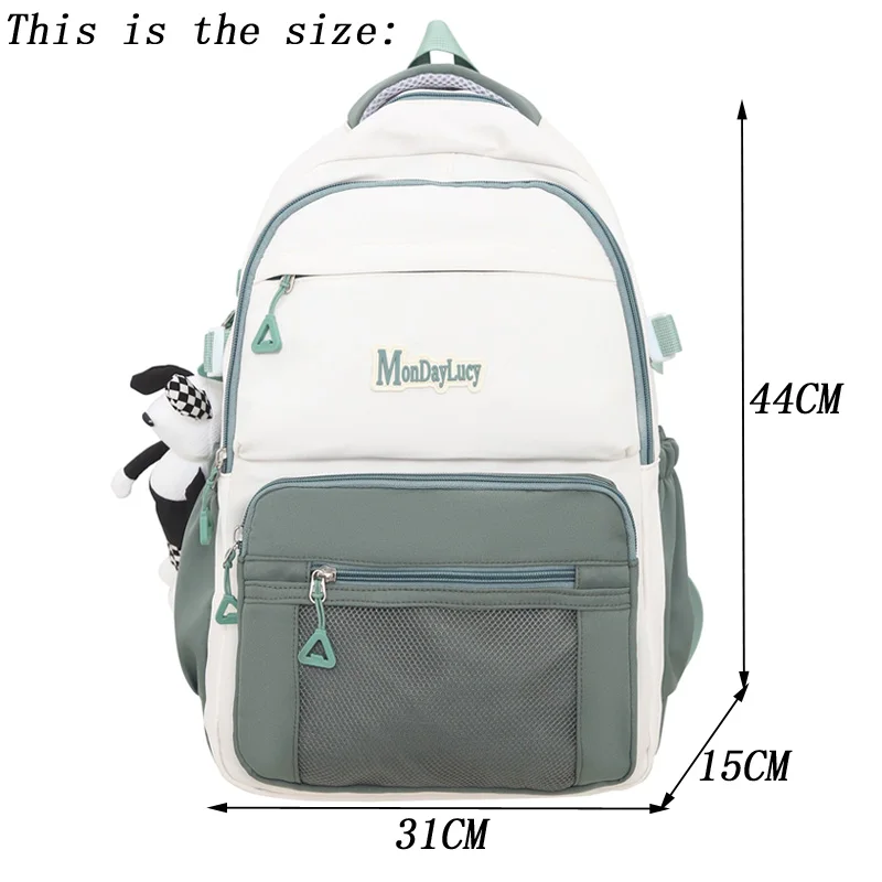 2023 New Multiple Pockets Waterproof Nylon Women Backpack Female High Quality Travel Bookbag For Teenage Girl Boys School Bag