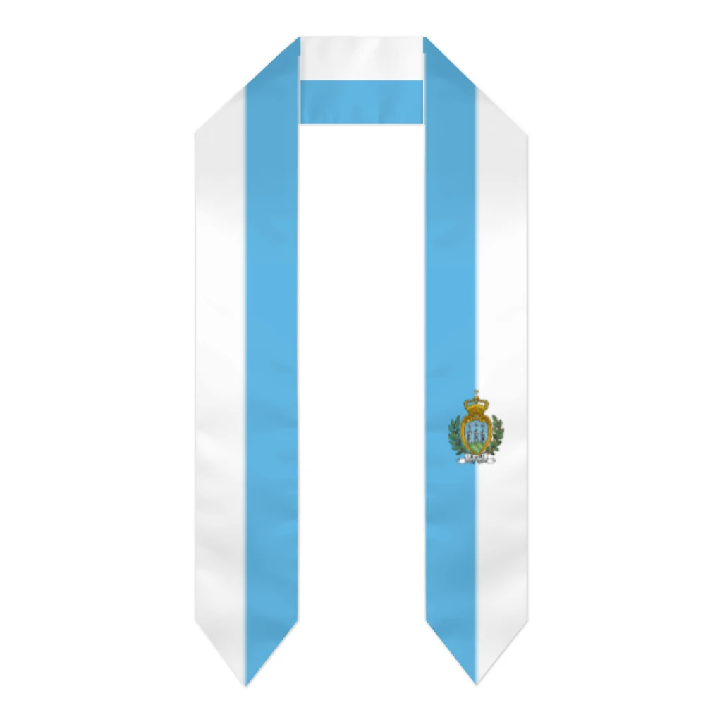 

Graduation Sash San Marino Flag Stole Shawls Graduate Wraps Scraf International Student Pride Gifts