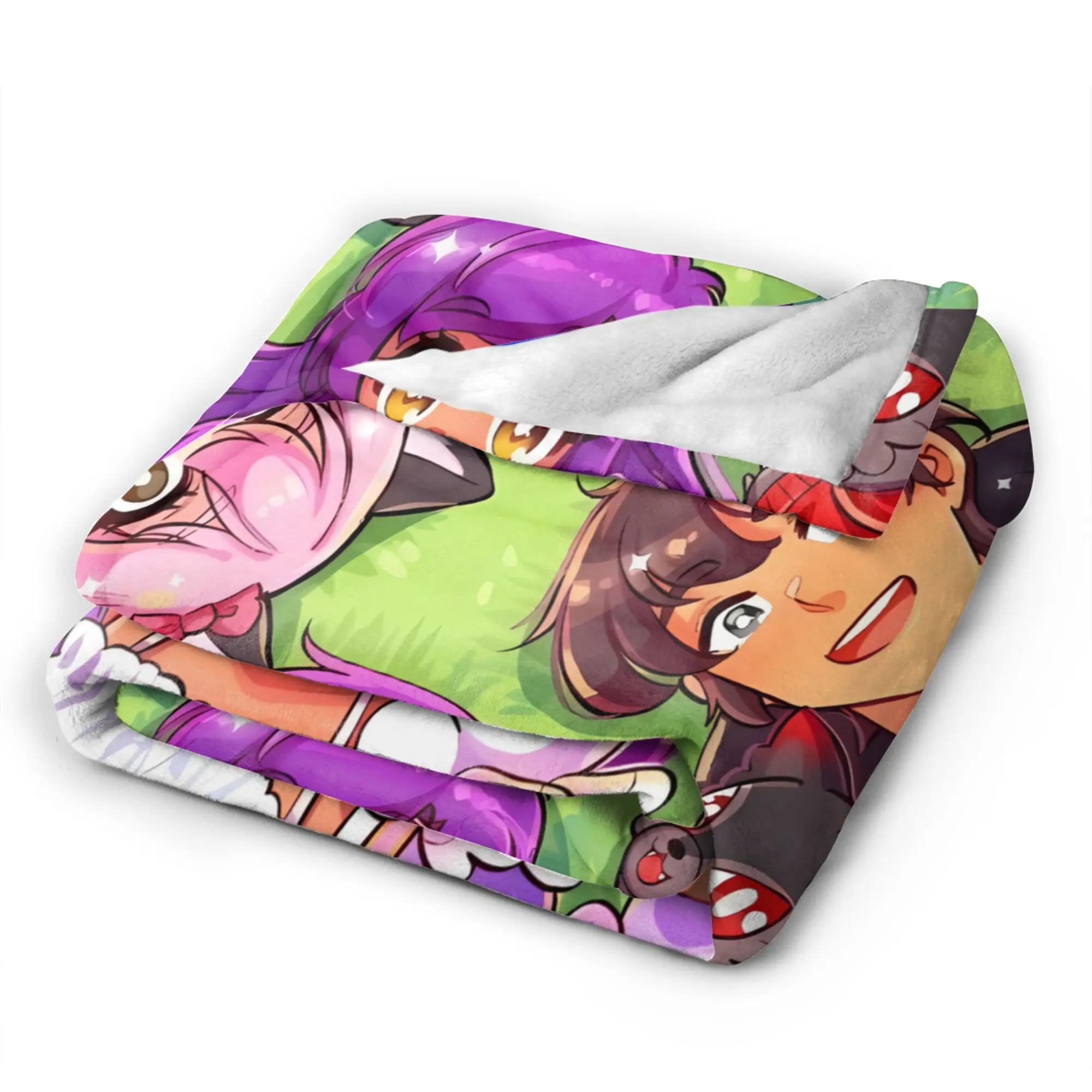 Charming Aphmau Smiling Character Blanket Quality Super Soft  Throw Blanket Winter Camping Couch Chair Fluffy Bedspread - view 5
