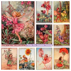 Cicely Mary Barker Red Campion Rose Flower Fairy 5d Diamond Art Painting Sweet Butterfly Girl Cross Stitch Kids Gift Room Decor
