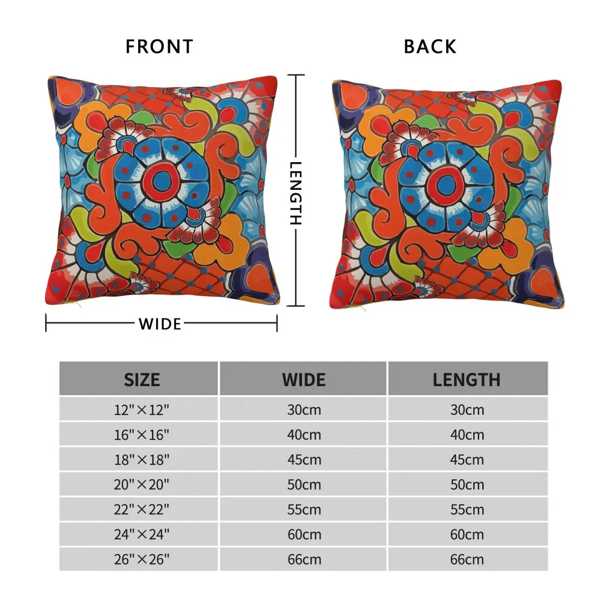 Orange Azulejo Mexican Talavera Tiles Pillowcase Polyester Linen Velvet Creative Zip Decor Pillow Case Car Cushion Cover