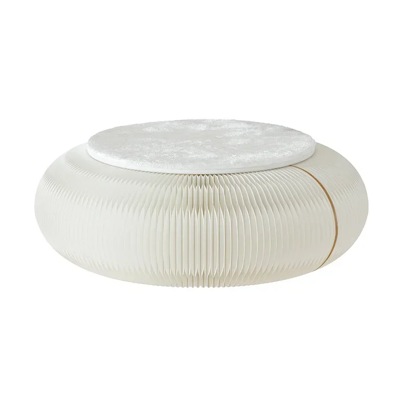 Creative low stool, folding round stool small apartment, space-saving furniture paper futon, stool designer furniture