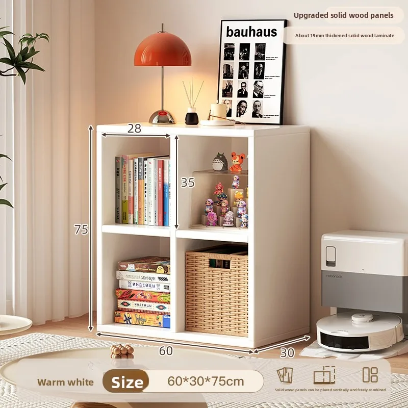 Kids Bookshelf Floor Standing Low Cabinet Grid Bookcase Wall Display Living Room Children Storage Furniture Bookcase Grid Cabine
