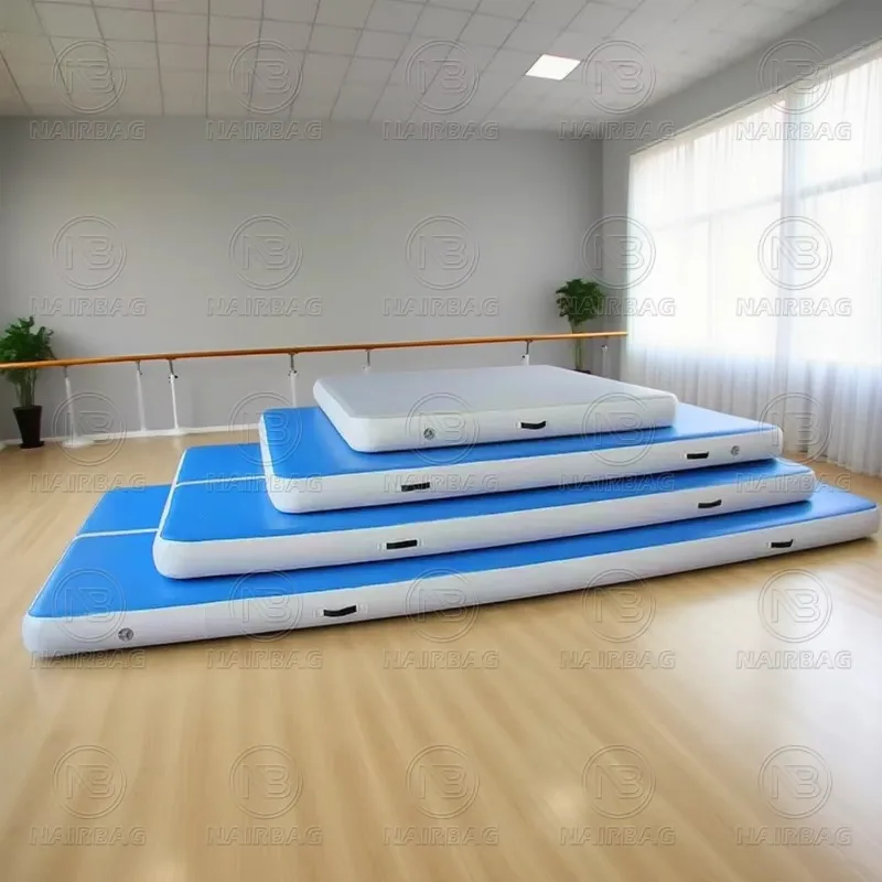 

Customizable Logo Gym Inflatable Trampoline & Air Track Wedge, Tumble Mat for Basketball, Football Court Training & Gymnastics
