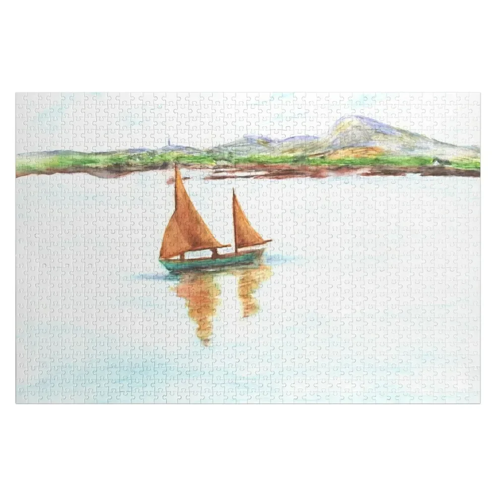 Drascombe Lugger at Trearddur Bay Jigsaw Puzzle Personalized Gift Custom Gifts Wooden Name Custom Personalized Iq Puzzle