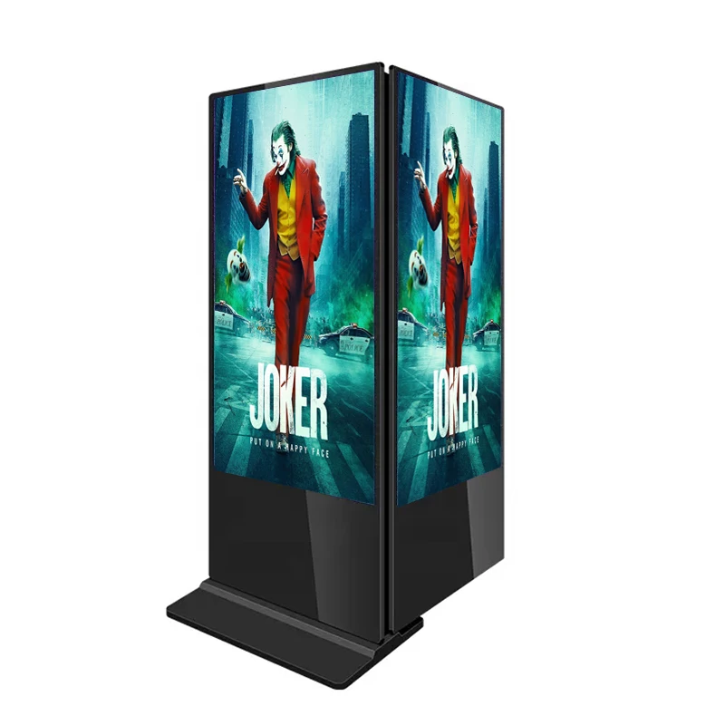 interactive digital signage freestanding double-sided 65-inch advertising display
