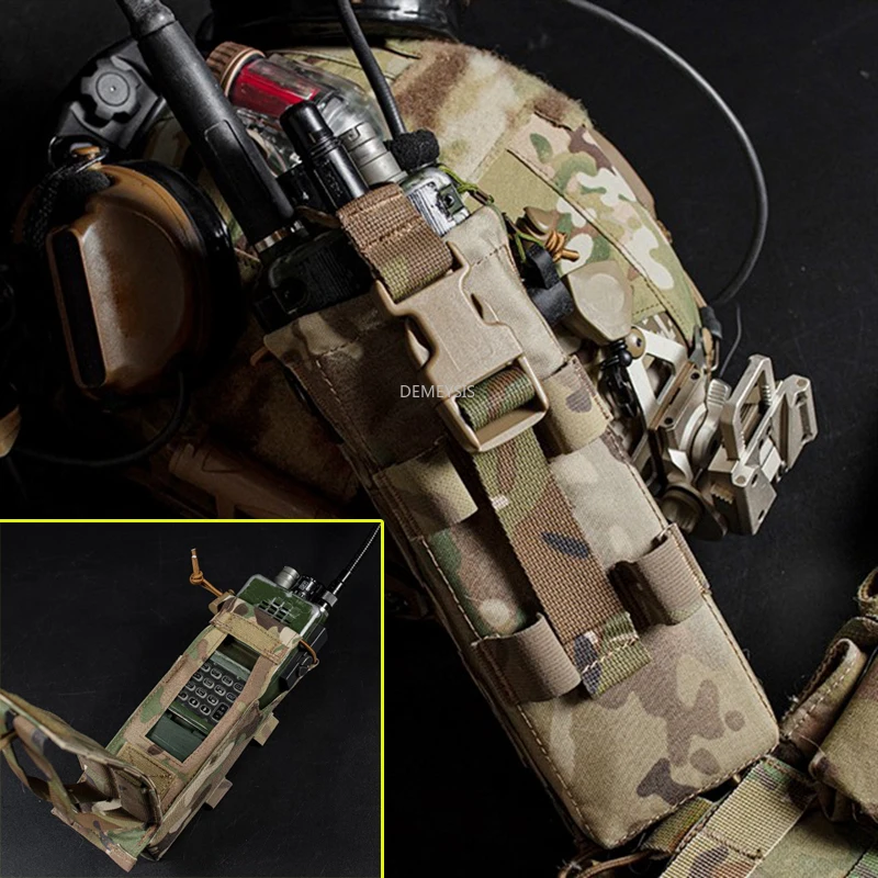 

Тактический подсумок для рации PRC152 / 148, выдвижной, для использования на улице, с системой MOLLE, для охотничьего жилета, плитоносителя, сумка для рации