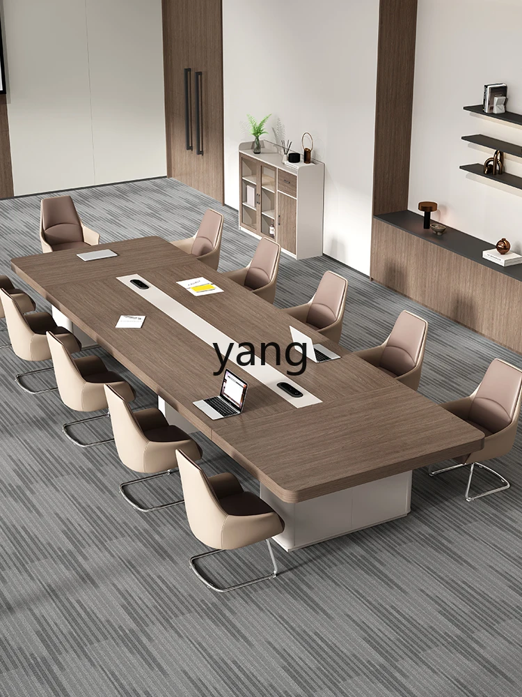 

LMMConference Room Long Workbench Office Table and Chair Combination Reading Large Oval Conference Table