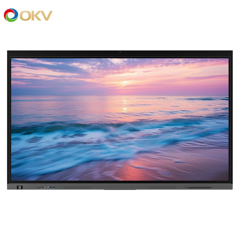 Pressure-Sensing Writing 4K UHD Display 75 Inch Digital Interactive Flat Panel IR Touch Screen Smart Board For Meeting