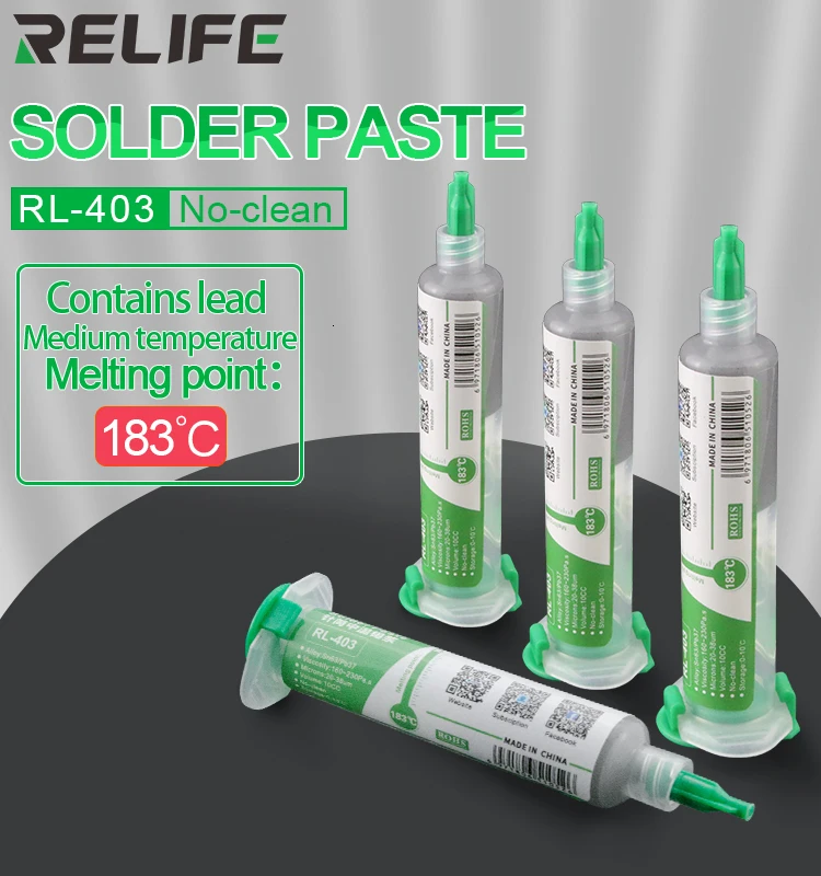 RELIFE RL-403 10CC Hochwertige Lötpaste Flussmittel No-Clean Original Lötpaste Lötzinn für Lötkolben Reparaturwerkzeuge – Detail 1