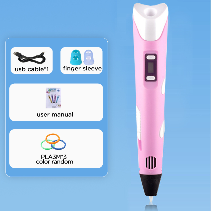 3D Pen Drawing Printing Pen With LCD Screen Compatible PLA Filament Toys Safe Paiting for Children DIY Toy Gift