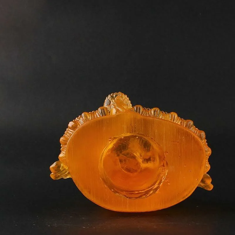 14.5 cm Feng Shui Tibet Tibetan Buddhist Statue Yellow Hangbala Buddha