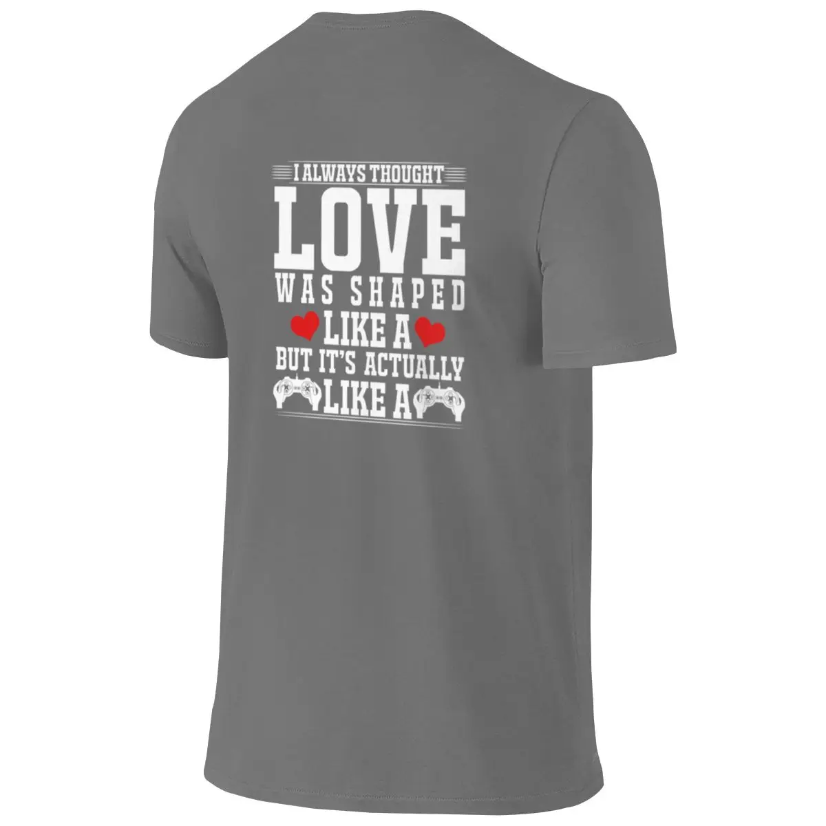 Love Is Shaped Like A Video Game Controller Campus Style Reversible T-shirt High-End Minimalism Solid Colors Tees