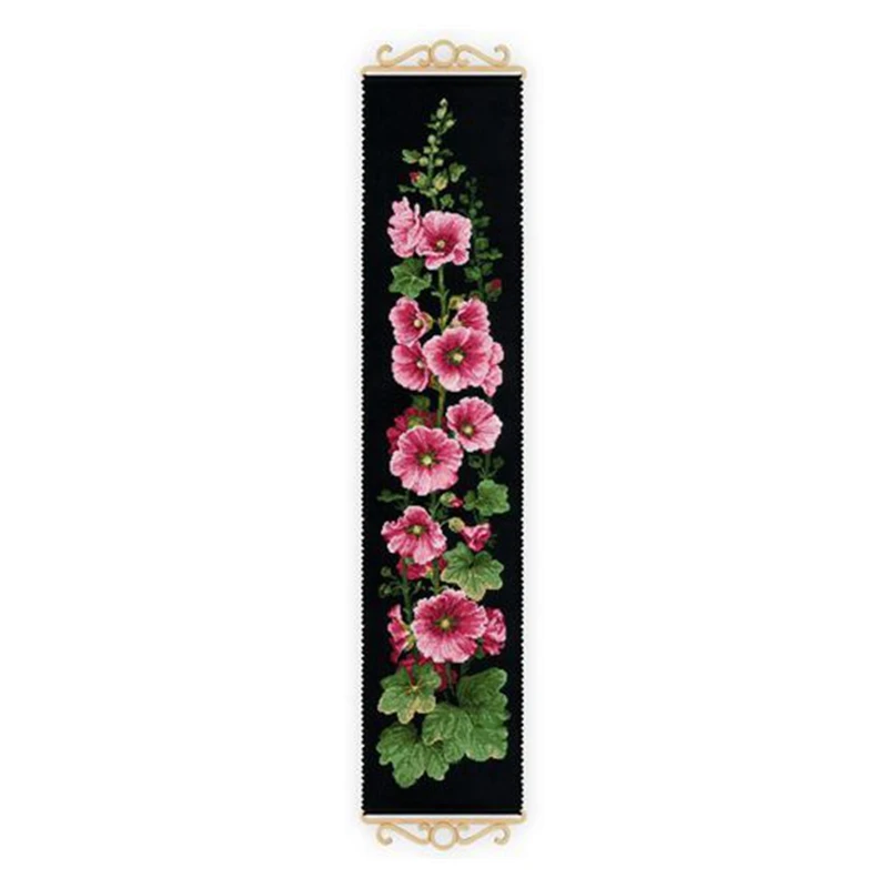 Cross-Stitch Kit Pink Hollyhock Flower 28ct 18ct 14ct 11ct can be Customized Printed Cloth hand Embroidery Material Kit