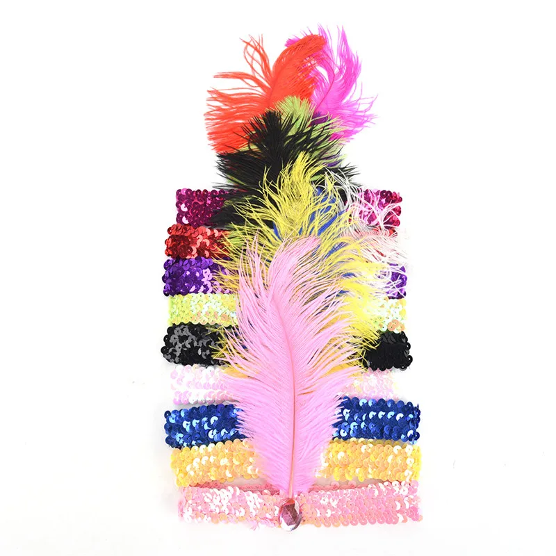 Hairband Headpiece Feather Flapper Headband Headdress Vintage Costume Party Hairband For Women feather headpiece