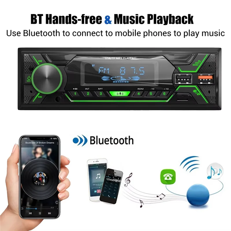 

AS-Car Radio 1 Din Stereo Multimedia MP3 Player Digital Bluetooth FM AUX Input USB Bluetooth Universal Auto Radio