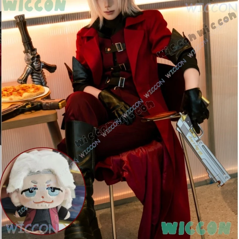Anime DMC Dante Cosplay llorón todo traje rojo gabardina disfraz Devil Hunter May peluca chaqueta para hombre uniformes Halloween 2025 nuevo