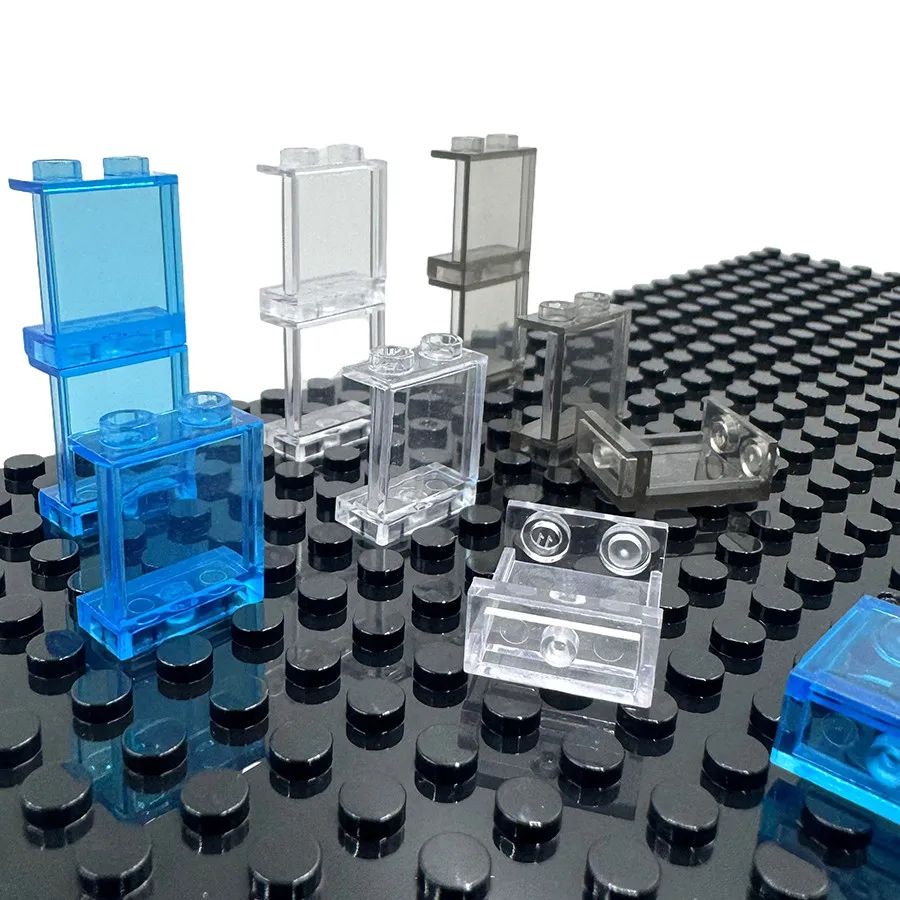 20Pcs 1x2x2 DIY Clear Transparent Bricks Panel Window Frame Wall City Thick Building Block House Toys 87552 4864 94638