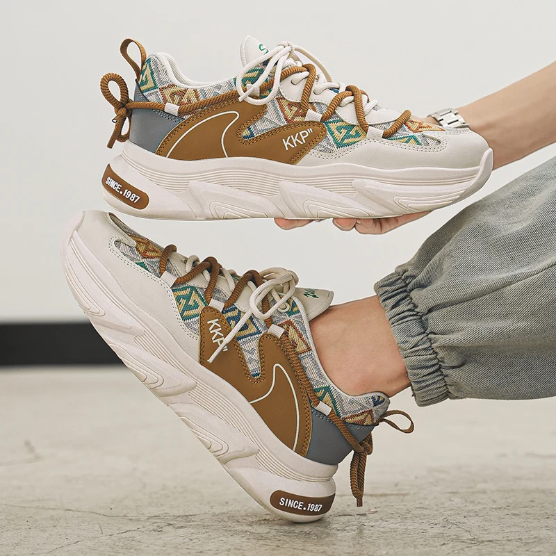 

Новая удобная повседневная спортивная дышащая мужская обувь для бега с низким верхом и толстой подошвой, модная модная обувь высокого качества