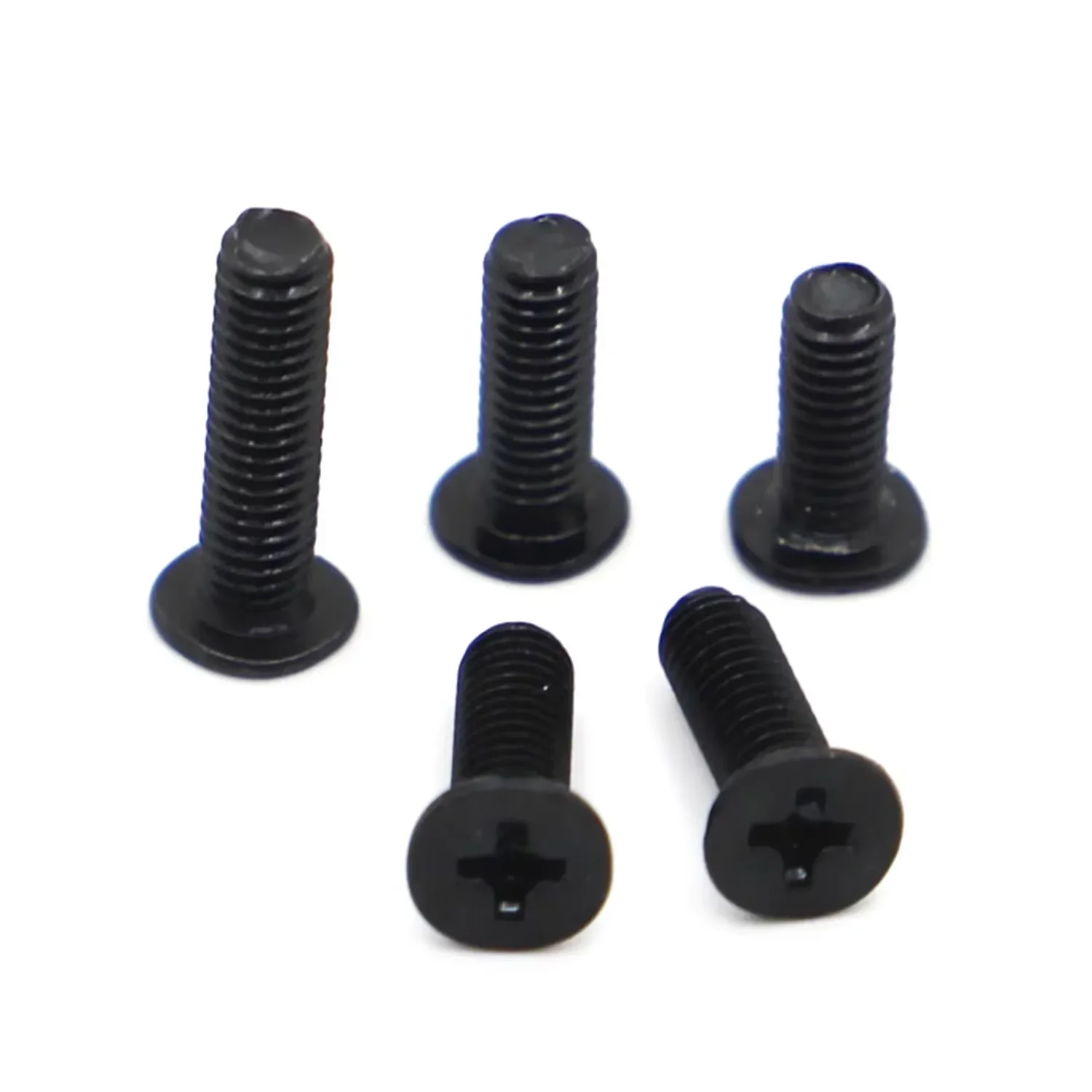 Schwarze CM-Schraube M2 M2,5 M3 M4 Kohlenstoffstahl Kreuzschlitz Ultradünne flache Waferkopfschrauben Laptop-Schrauben Länge 3–16 mm 20/50 Stück – Detail 2