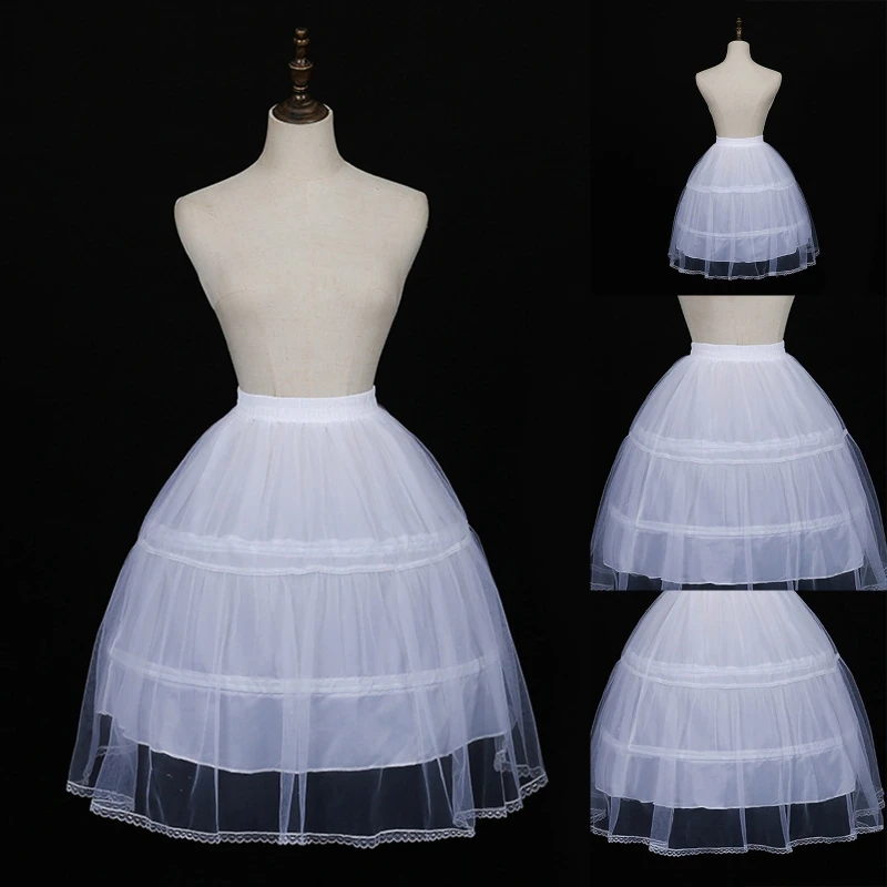 

Petticoat Crinoline Short Half Slips Wedding Accessories 19.7 Inches White Hoop Skirt Vintage Underskirt for Women Girls