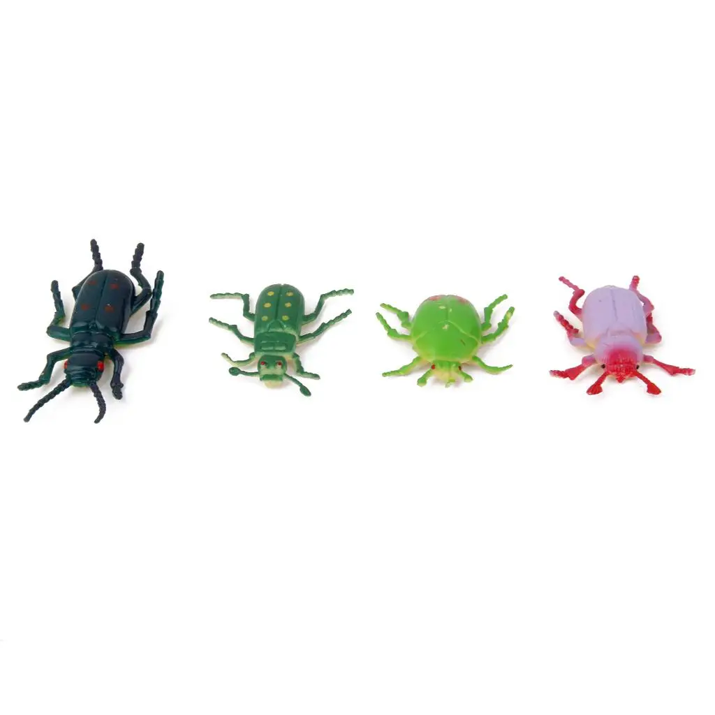 3-4pack 12Pcs Fake Beetles Pretented Trick Play Toy