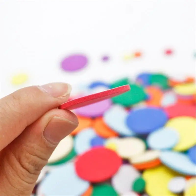 F3MA 160 Pcs Glittering Sticker Round Foam Sticker Colorful Sticker for School