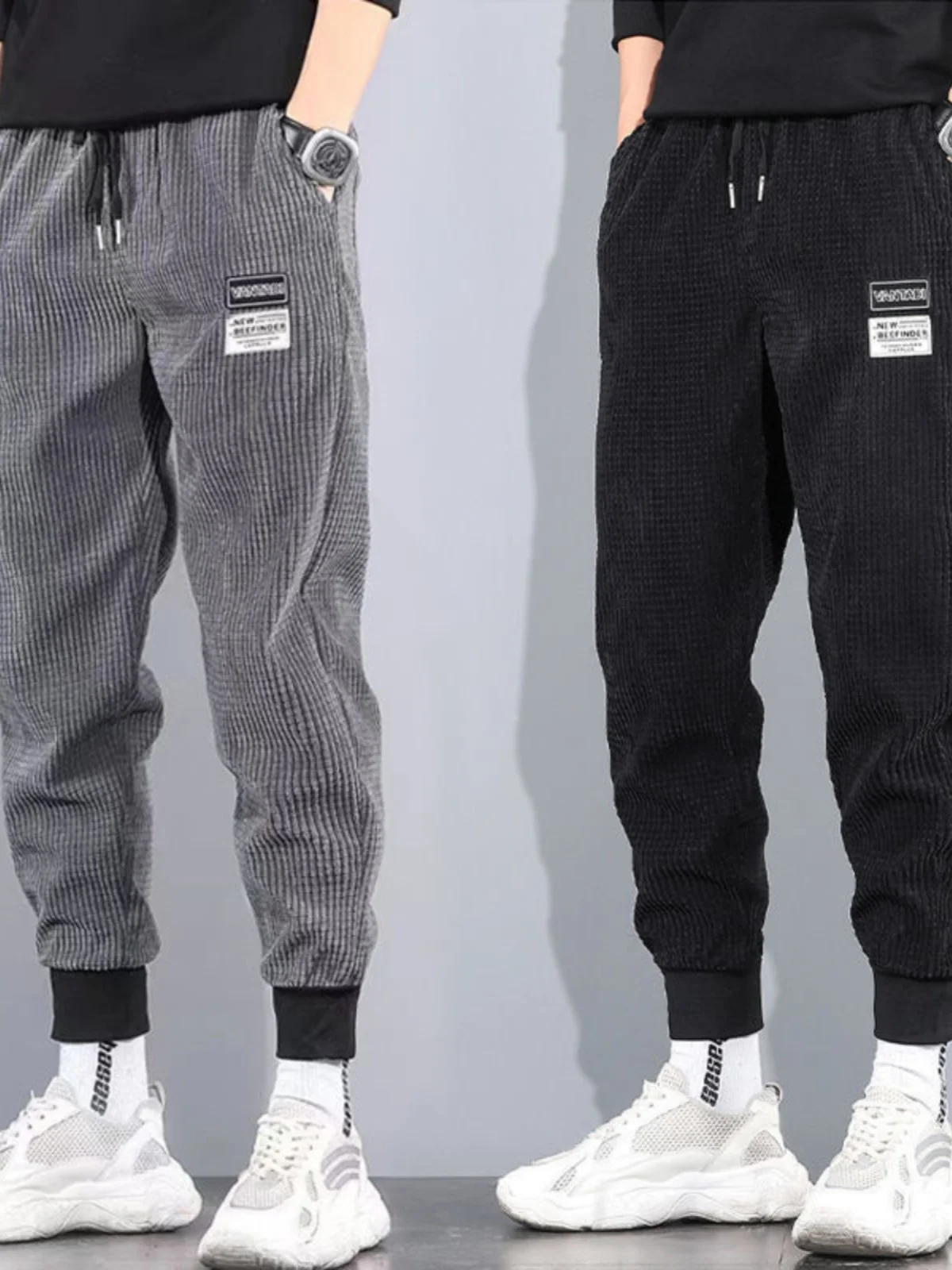 

Men's Casual Corduroy Pants Spring Autumn Loose Fit Low Waist Long Sports Trousers Comfortable Breathable Anti-Wrinkle