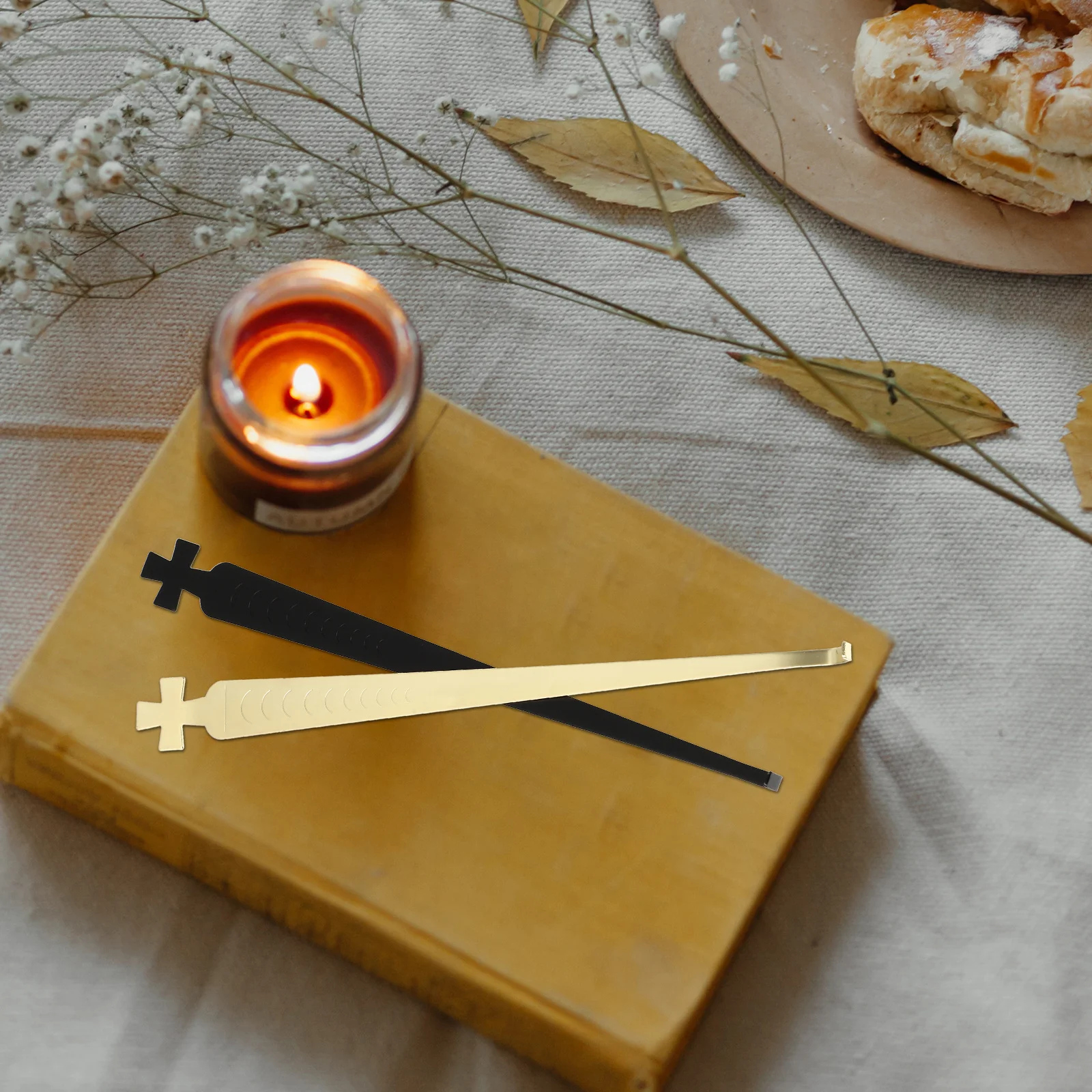 2 قطعة الفولاذ المقاوم للصدأ الفتيل قواطع السنانير اكسسوارات ل الروائح المعطرة الشاي ضوء جرة الشموع الفتيل هوك